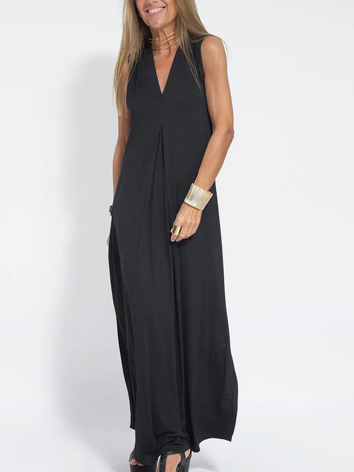 Mia | Maxi Summer Dress with V-Neck and Side Slit