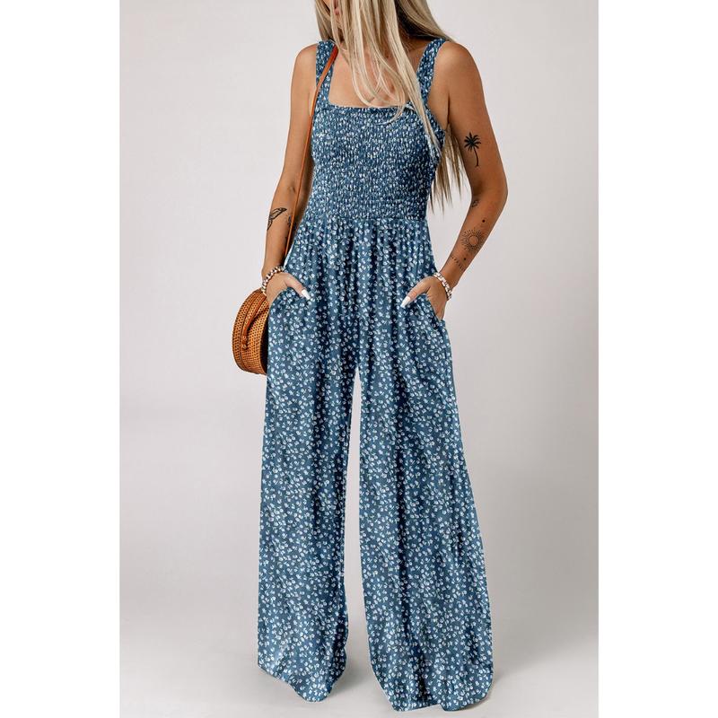 Florence | Maxi Jumpsuit with Floral Print and Wide Leg