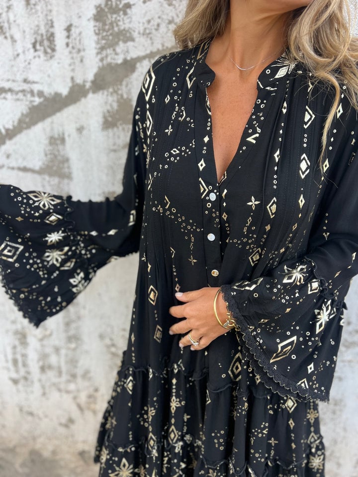 Evie | Mini Summer Dress with Boho Print and Flared Sleeves