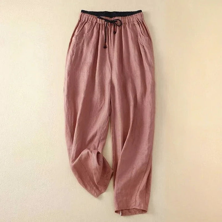 Cora | Tapered Trousers with Elastic Waist and Tie Detail