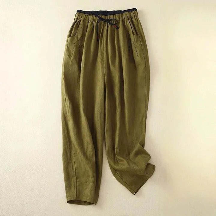Cora | Tapered Trousers with Elastic Waist and Tie Detail