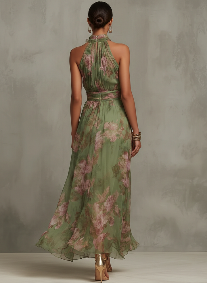 Aurelia | Wedding Guest Maxi Dress Halter Floral