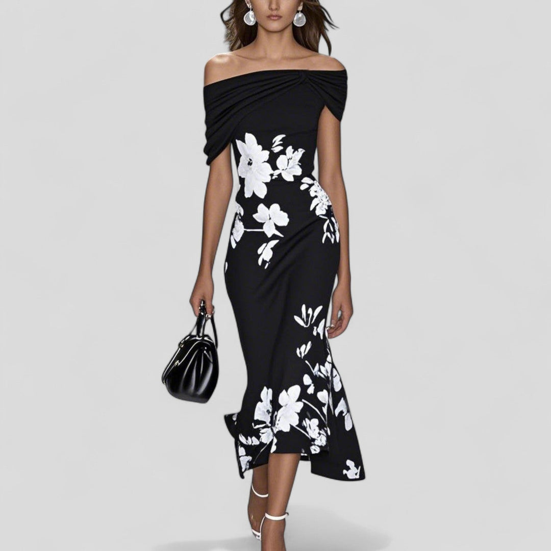 Imogen | Cocktail Midi Dress Sheath Floral