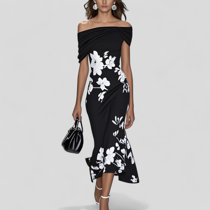 Imogen | Cocktail Midi Dress Sheath Floral