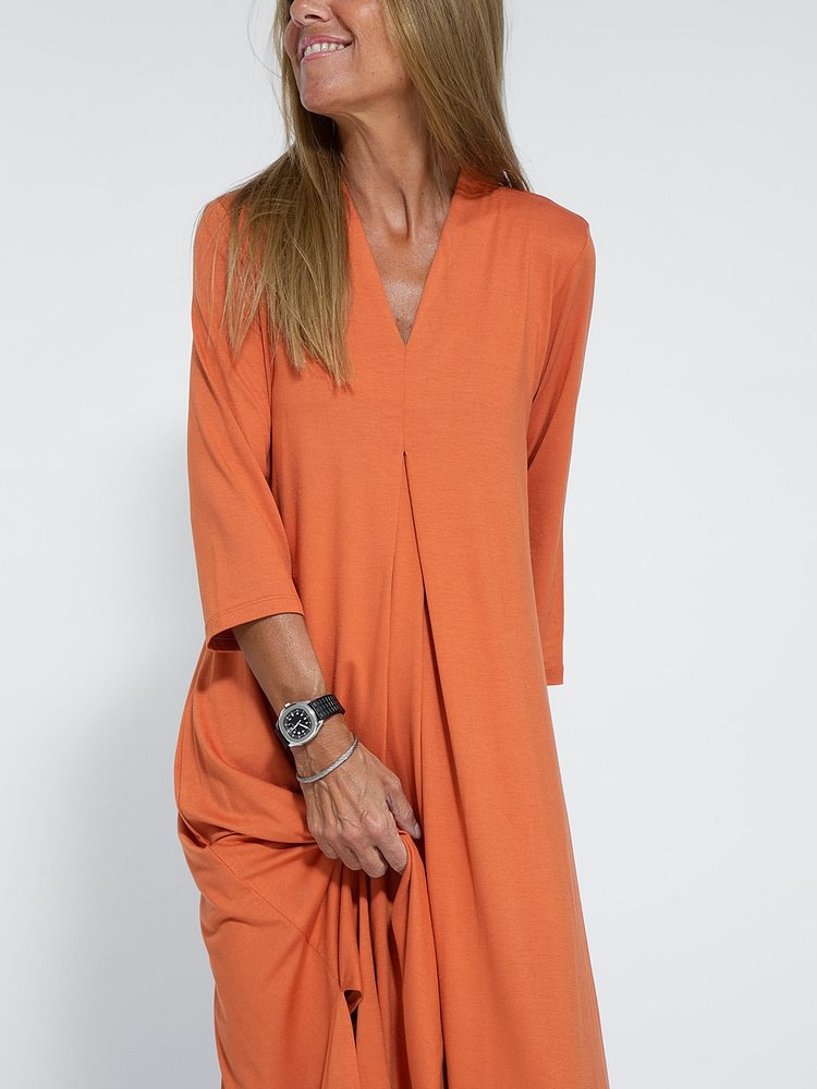 Zoe | Maxi Summer Dress with V-Neck and Long Sleeves