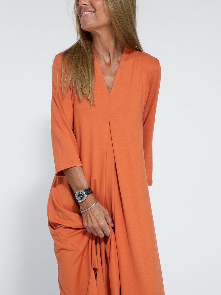 Zoe | Maxi Summer Dress with V-Neck and Long Sleeves
