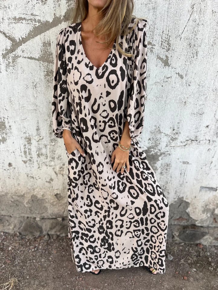 Evelyn | Maxi Summer Dress with Boho Print and V-Neck