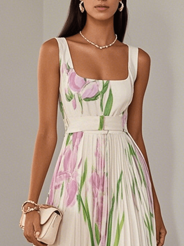 Erica | Boho Floral Maxi Dress A-Line
