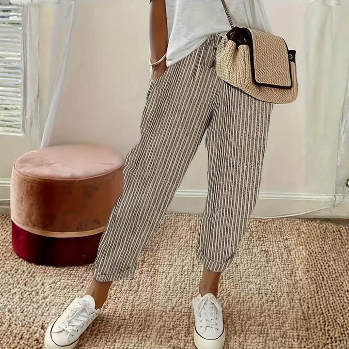 Clementine | Womens Trousers Wide Leg Striped