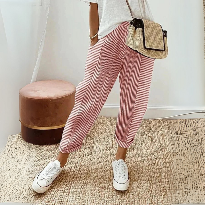 Clementine | Womens Trousers Wide Leg Striped