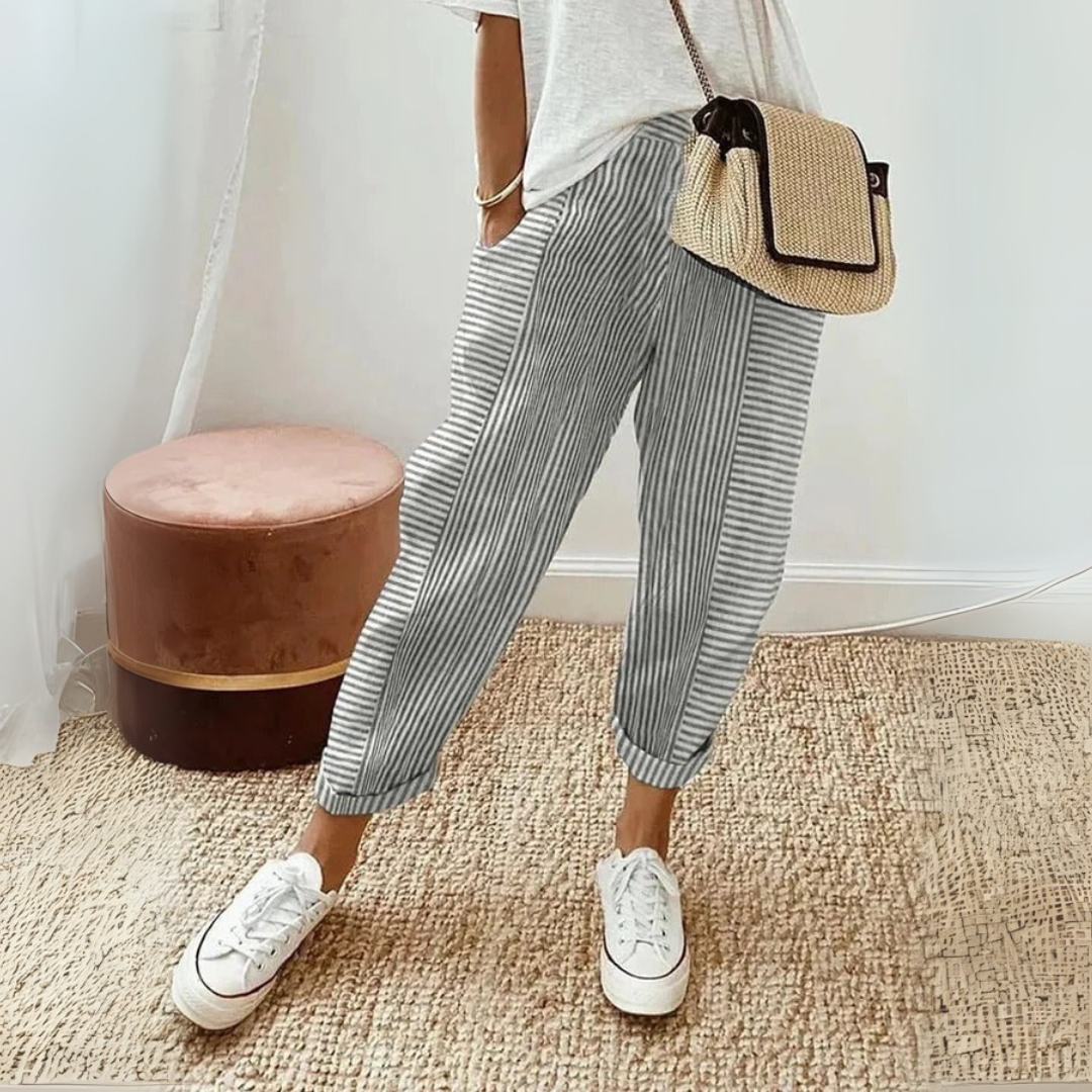 Clementine | Womens Trousers Wide Leg Striped