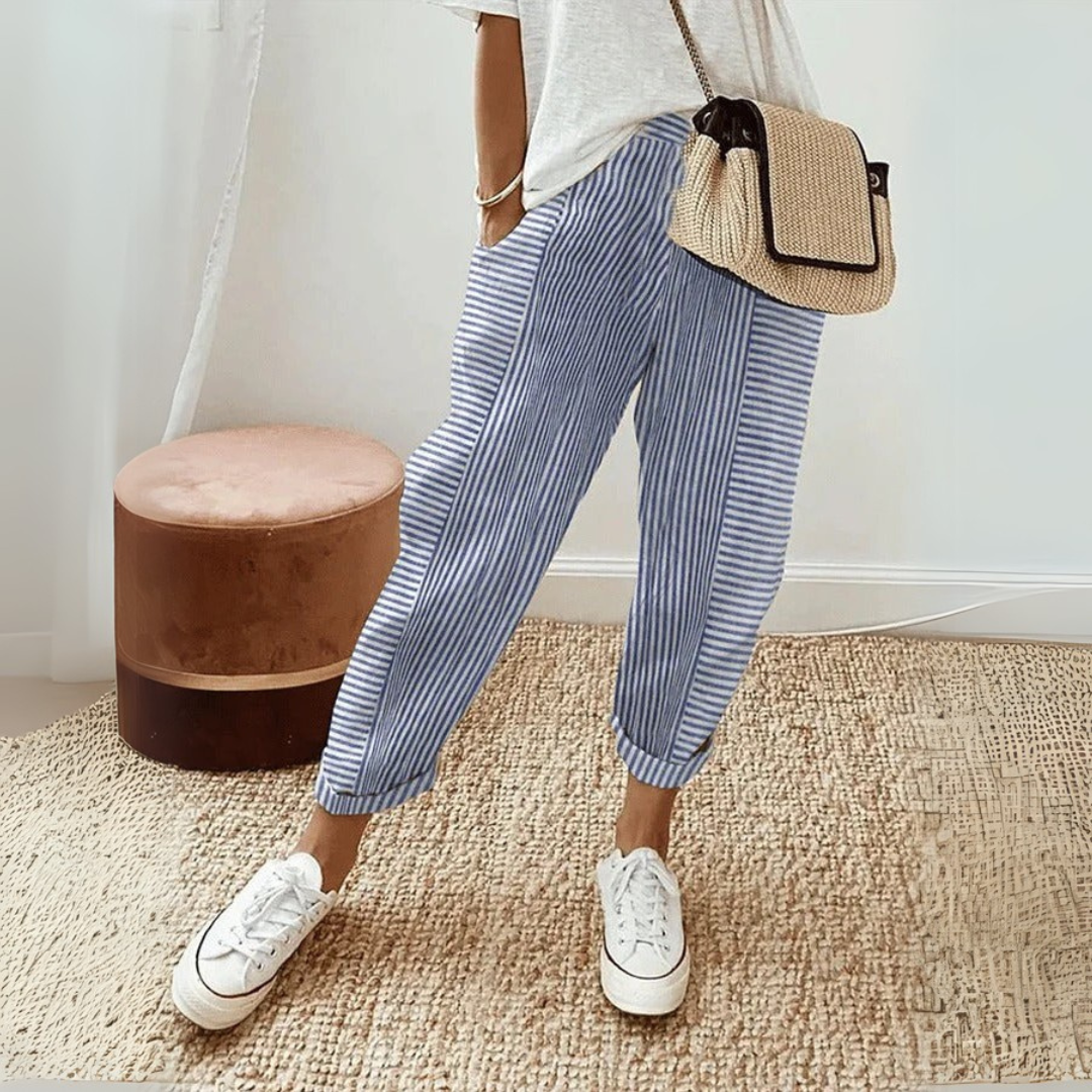 Clementine | Womens Trousers Wide Leg Striped