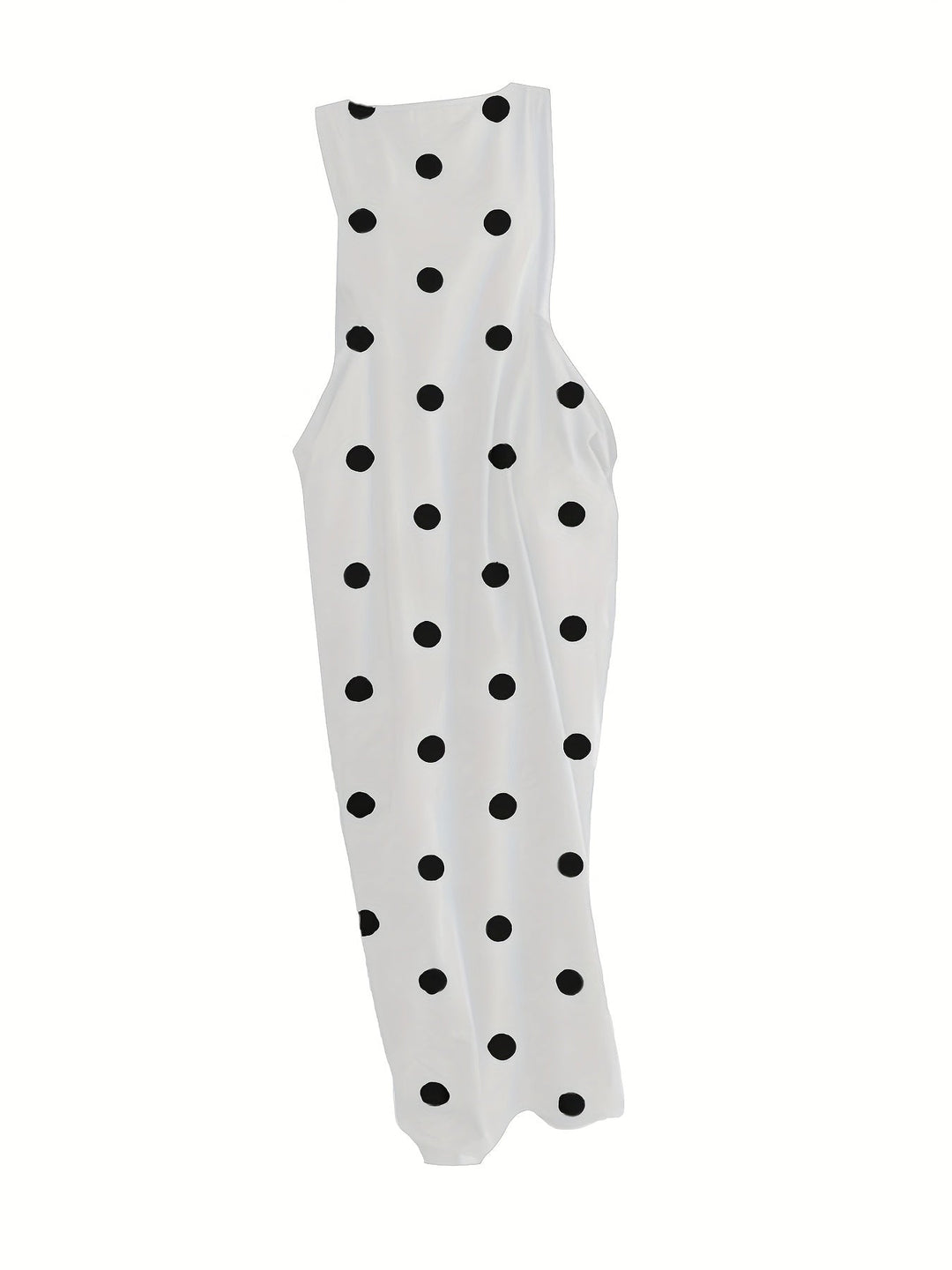 Harriet | Maxi Polka Dot Dress with Sleeveless Cut and Front Pockets