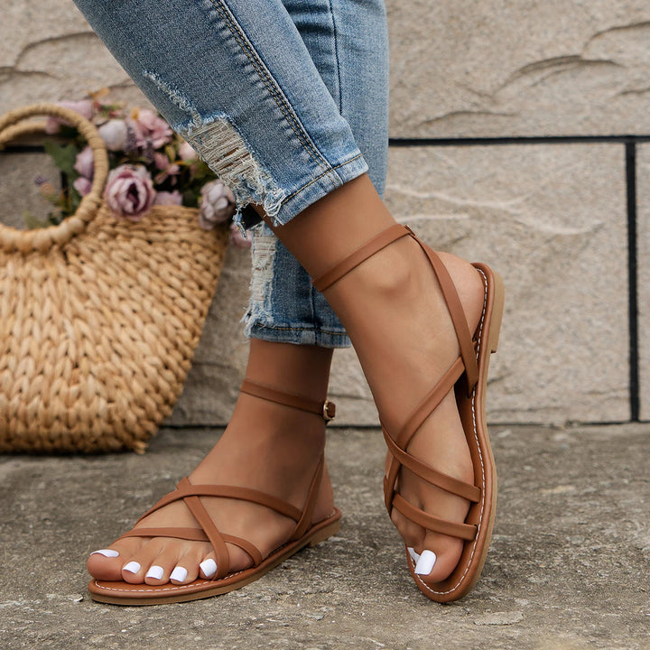 Layla | Orthopedic Flat Sandal with Cross Strap