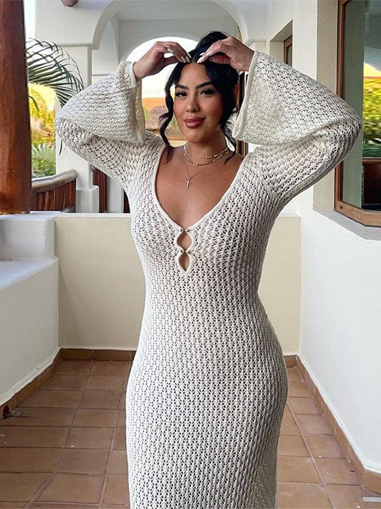 Isla | Maxi Summer Dress with Crochet Detail and Bell Sleeves