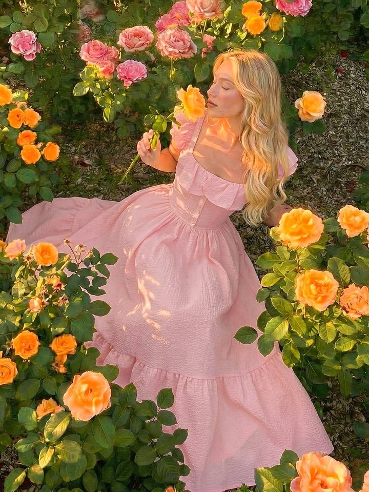 Flora | Cocktail Maxi Dress Off-Shoulder Ruffled