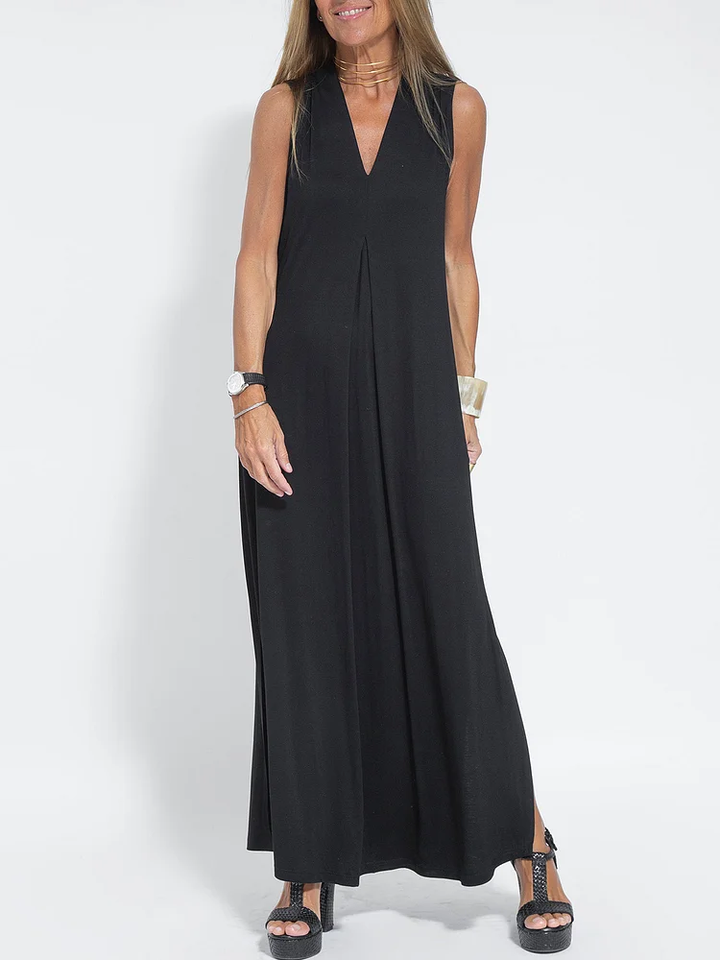 Mia | Maxi Summer Dress with V-Neck and Side Slit