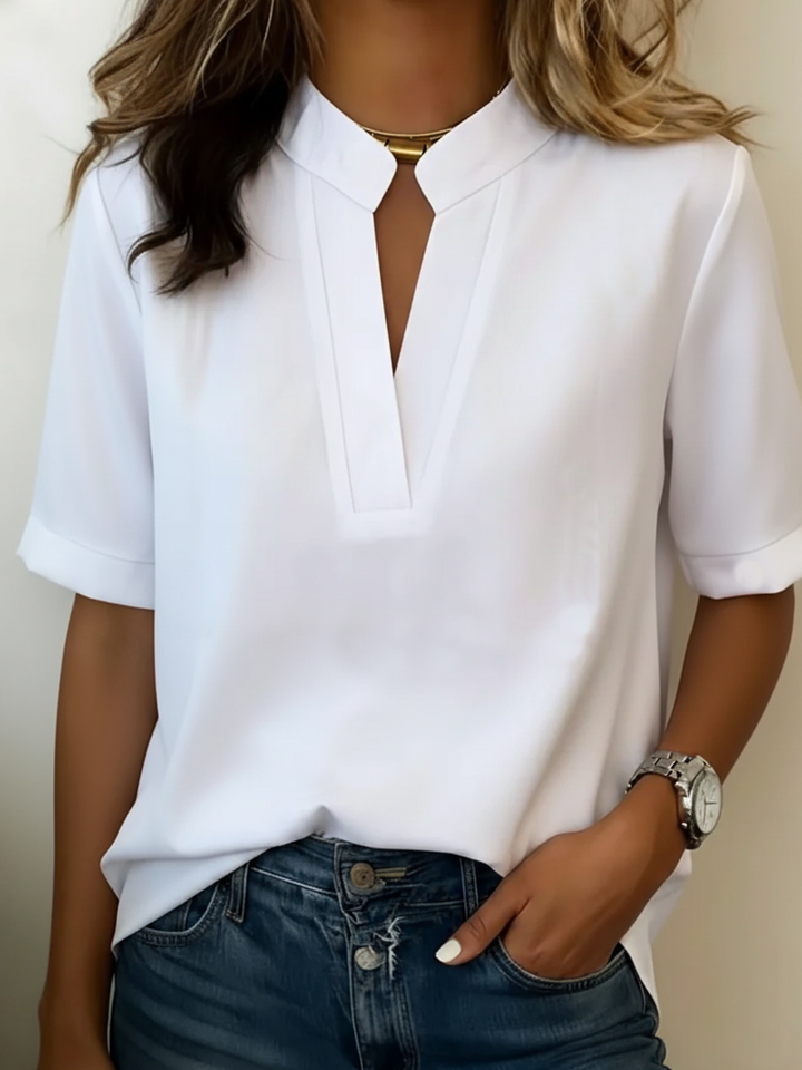 Serena | Womens Blouse V-Neck Short Sleeve