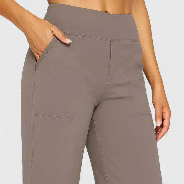 Maya | Wide Leg Trousers with High Waist and Side Pockets