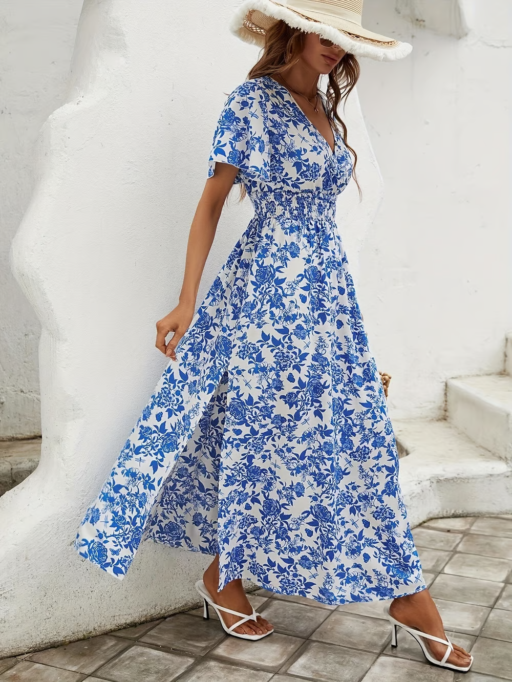 Elizabeth | Maxi Summer Dress with Boho Print and Smocked Waist