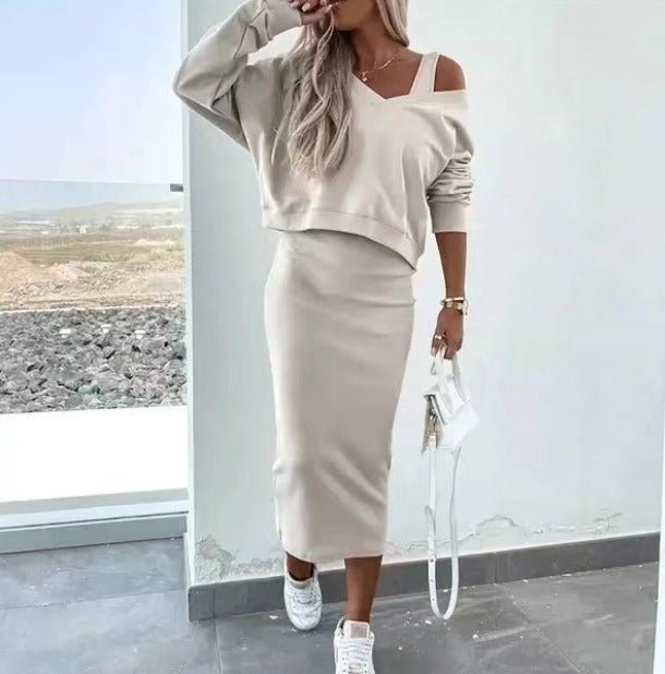 Nell | Co-ord Set with Sweatshirt Top and Midi Pencil Skirt