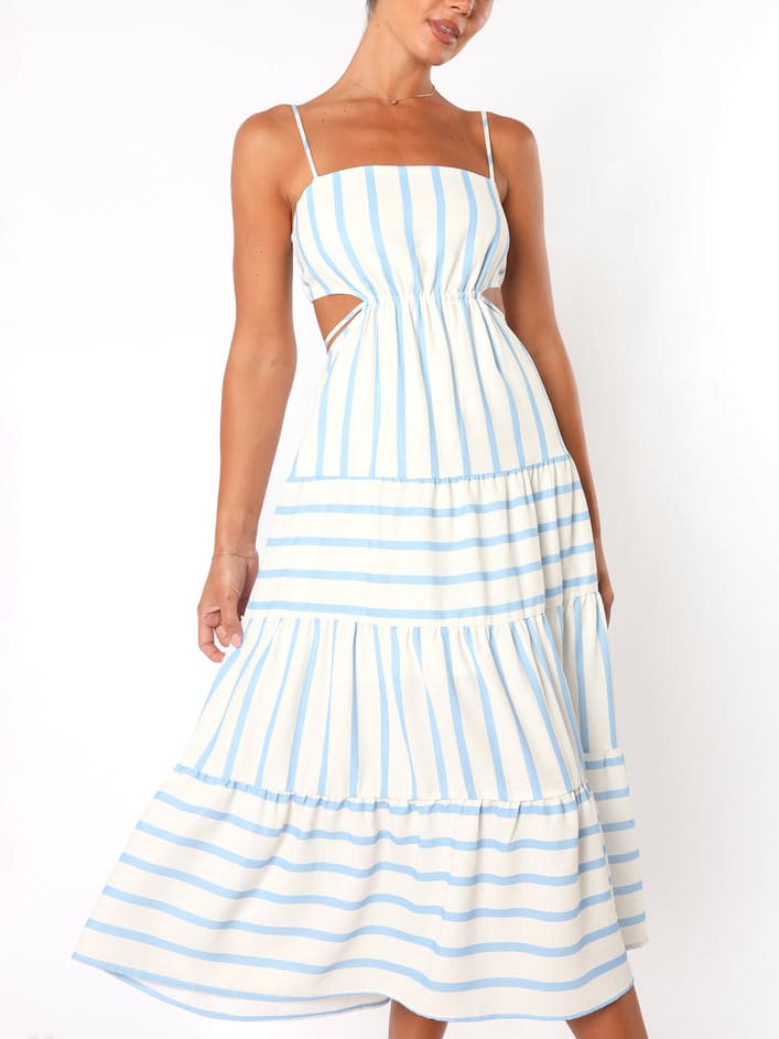 Evelyn | Summer Midi Dress Striped
