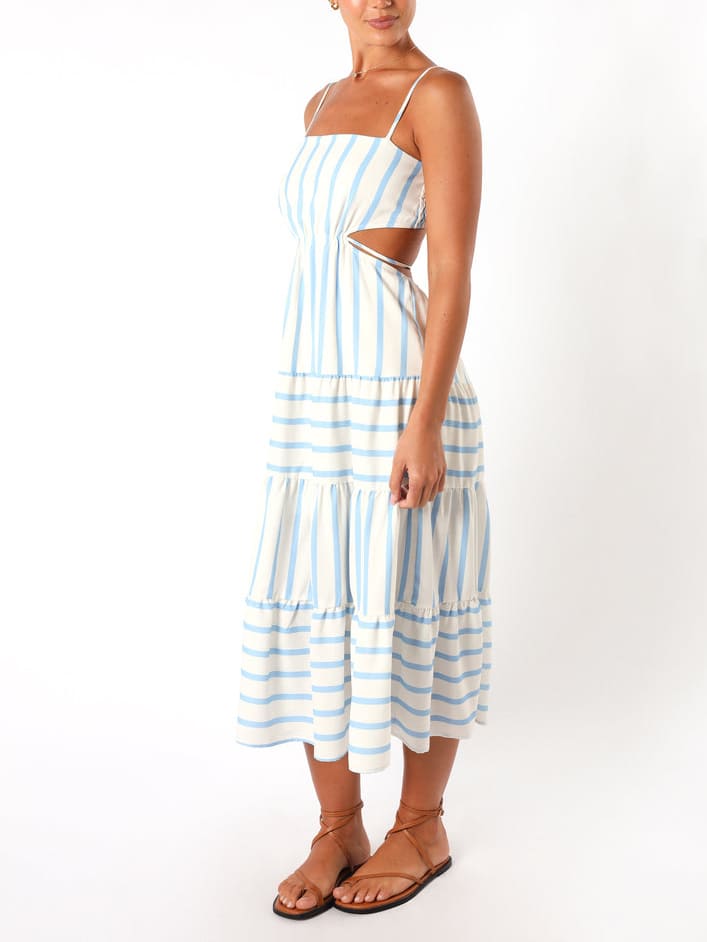 Evelyn | Summer Midi Dress Striped