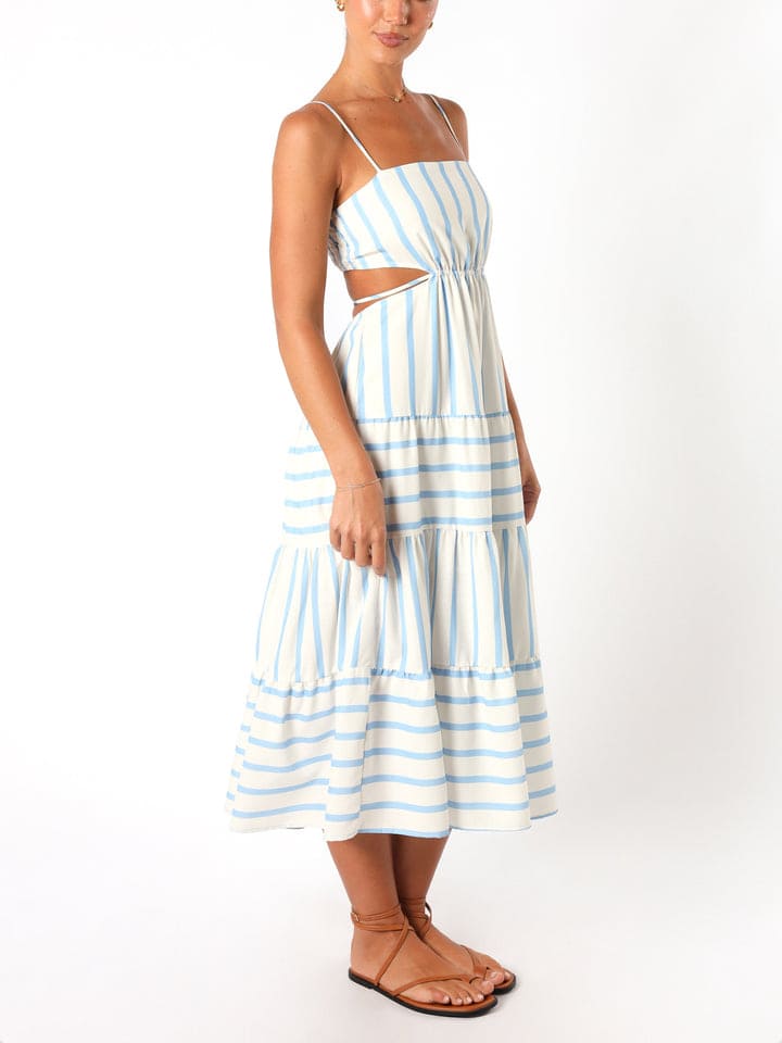 Evelyn | Summer Midi Dress Striped