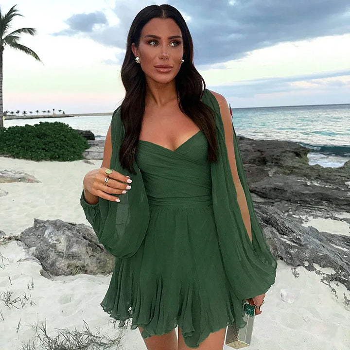 Charlotte | Mini Summer Dress with Leopard Print and V-Neck