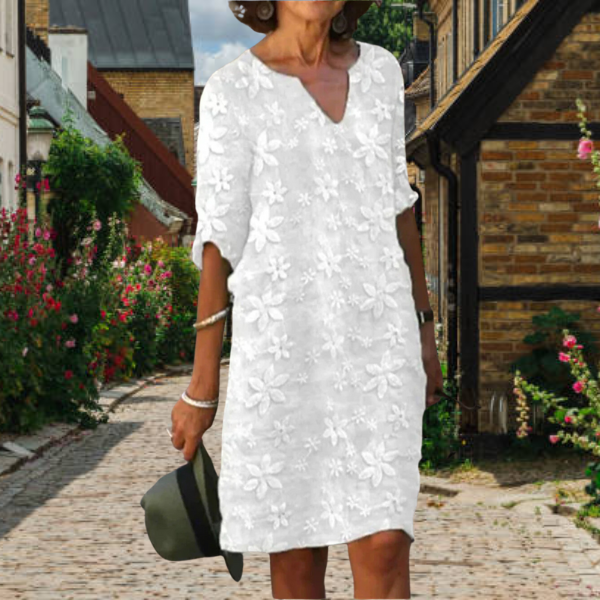 Hazel | Mini Summer Dress with V-Neck and Short Sleeves