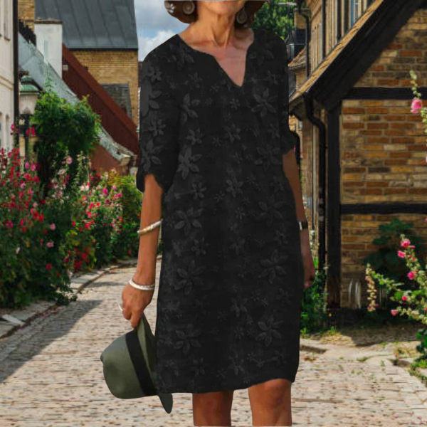 Hazel | Mini Summer Dress with V-Neck and Short Sleeves