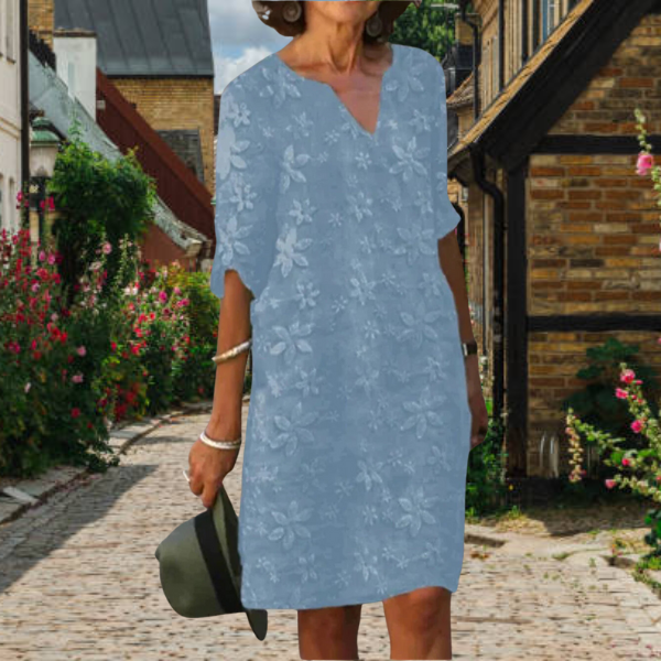 Hazel | Mini Summer Dress with V-Neck and Short Sleeves