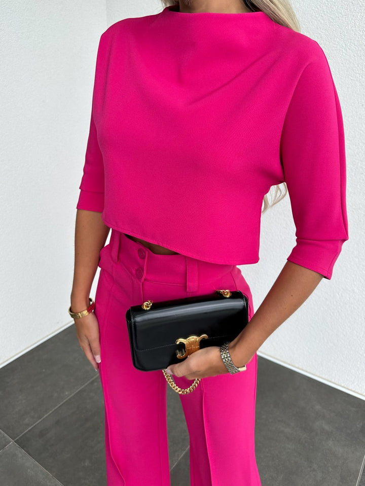 Petra | Co-ord Set with Cropped Top and Wide Leg Trousers