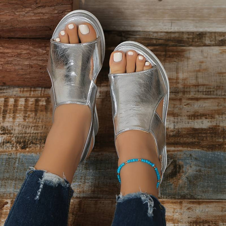 Cheryl | Orthopedic Wedge Sandal with Cutout Detail