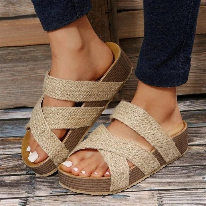 Eleanor | Orthopedic Slide Sandal with Braided Platform