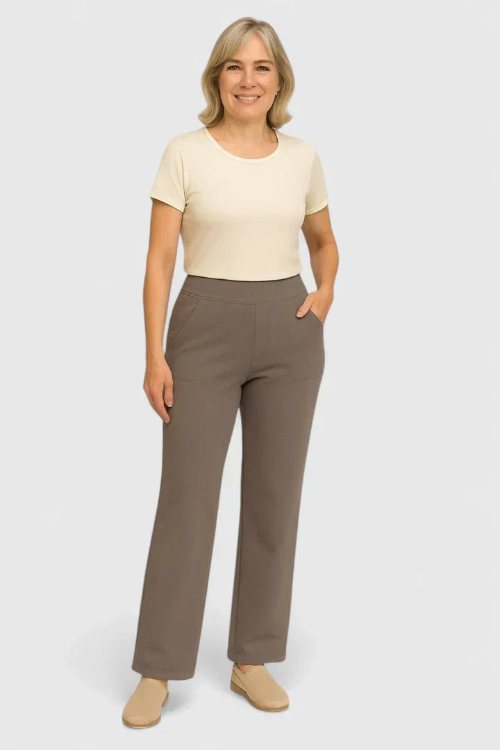 Maya | Wide Leg Trousers with High Waist and Side Pockets
