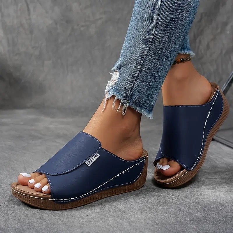 Aria | Orthopedic Wedge Sandal with Cutout Slide